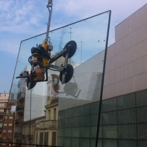 Subiendo cristal de seguridad